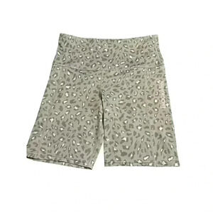 BlackMilk Women's GreenLeopard Print High-Waisted Biker Shorts M